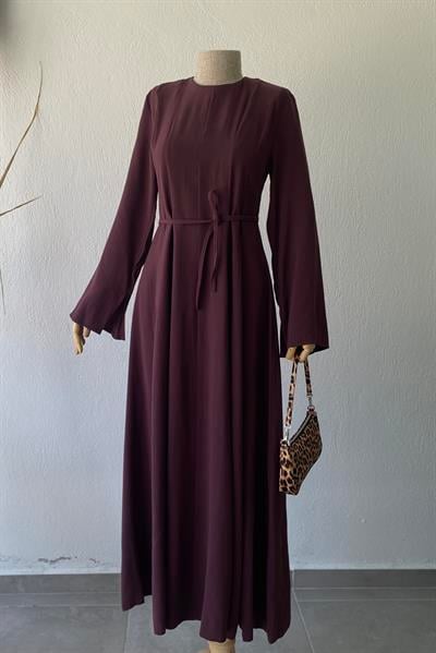 Premium Tensel Elbise Mürdüm