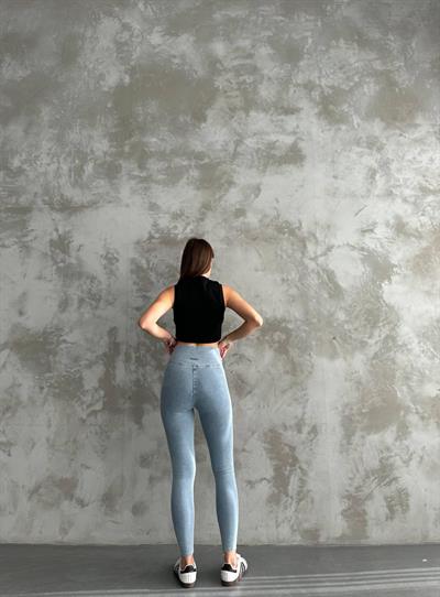 Açık Mavi Pantolon Görünümlü Tayt