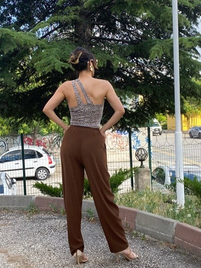 bürümcük kumaş rahat kesim pantolon  kahve