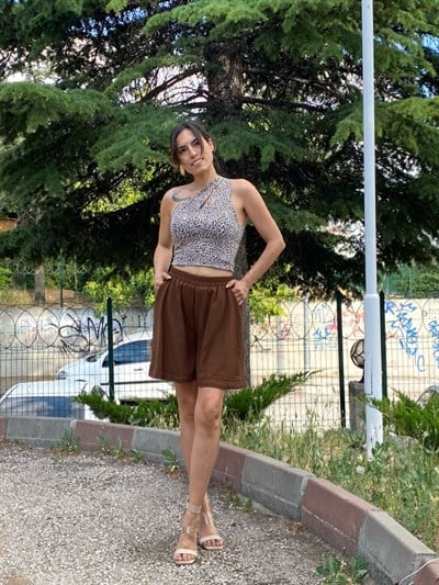 bürümcük kumaş rahat kesim şort