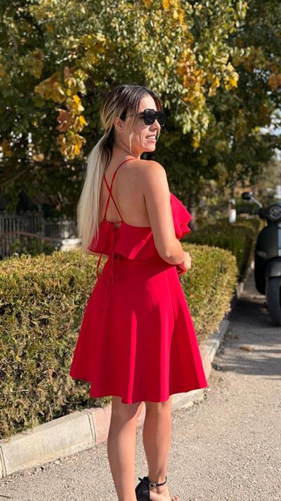 DUBLE KUMAŞ TASARIM MİNİ ELBİSE