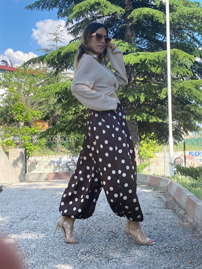 krem puantiye balon pantolon