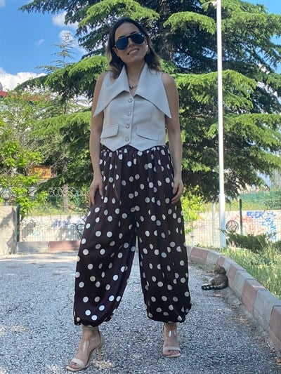 krem puantiye balon pantolon