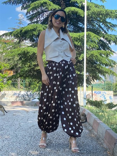 krem puantiye balon pantolon