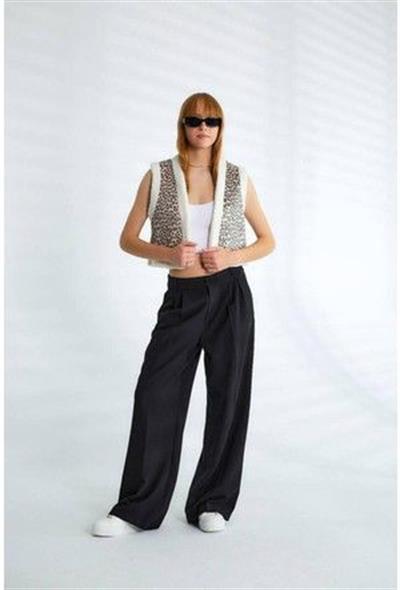 Leopar İçi Kürklü Yelek