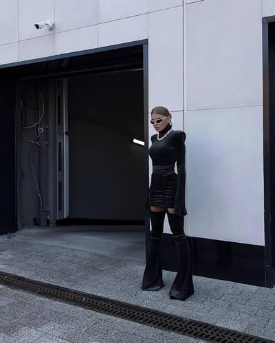 Siyah Kadife Elbise Pantolon Takım