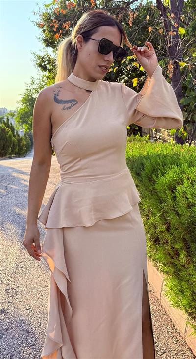 Sütlü Kahve Önden Yırmaçlı Kalem Etek