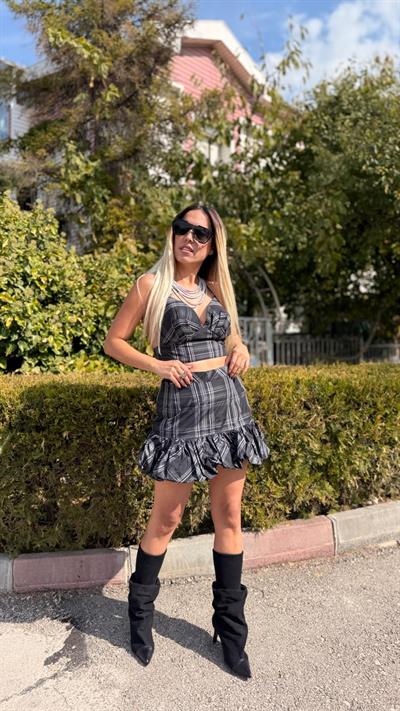 tafta kumaş etek bustiyer takım