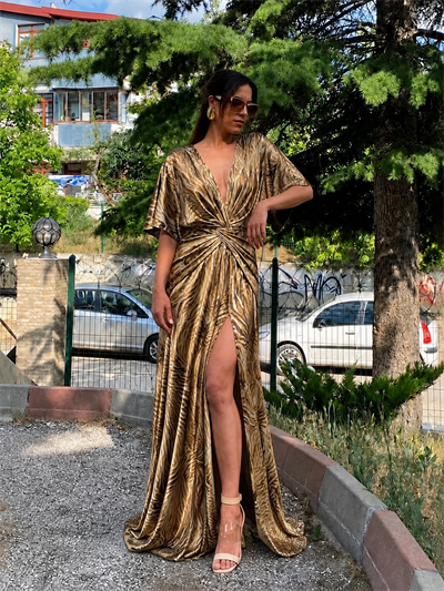 zebra desen saten tasarım elbise