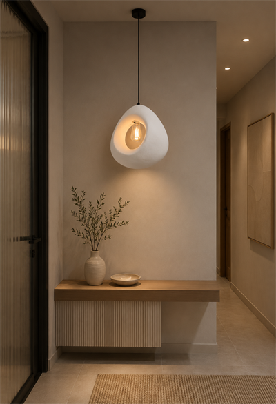 • Loval 30x30 Tekli Sarkıt Avize – Fiberglas Döküm, Beton Görünümlü