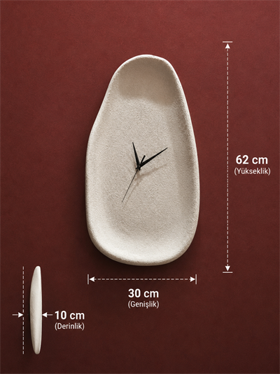 Beton Görünümlü Duvar Saati 62 cm