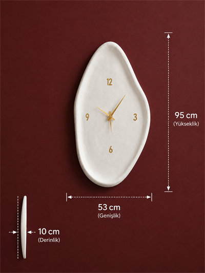 Beton Görünümlü Duvar Saati 95 cm