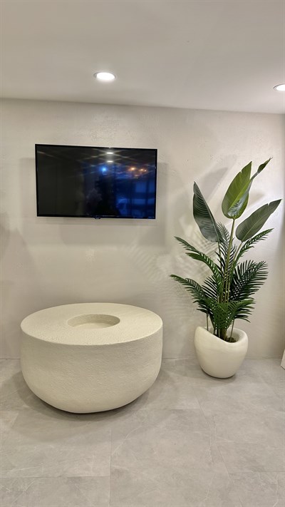 Beton Görünümlü Fiber  Saksı 40 CM ( Kısa Süreli Kampanya )