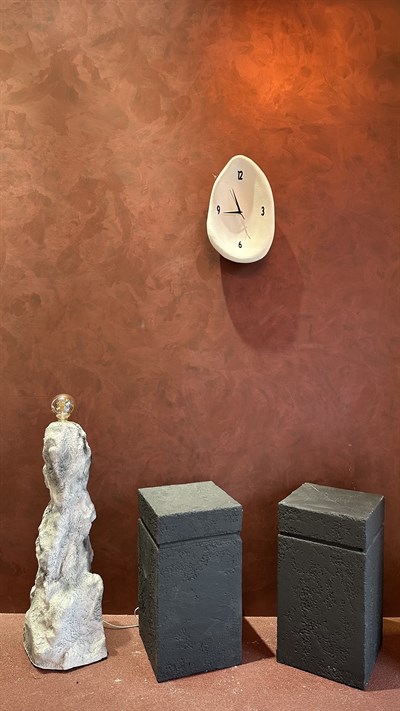 Beton Görünümlü Duvar Saati 43 cm
