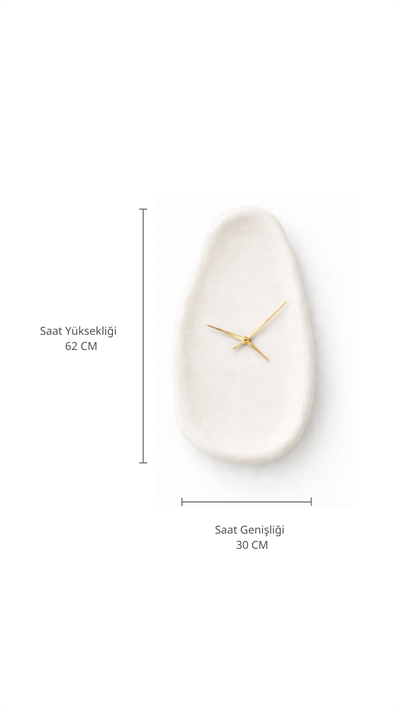 Beton Görünümlü Duvar Saati 62 cm
