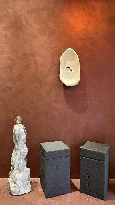 Beton Görünümlü Duvar Saati 52 cm