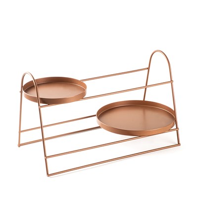 Sunum Tepsisi Mutfak Banyo Düzenleyici Organizer Mat Bakır 22 cm