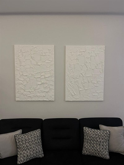Traverten dokulu 2li kanvas tablo 70x100  (Özel Tasarım)