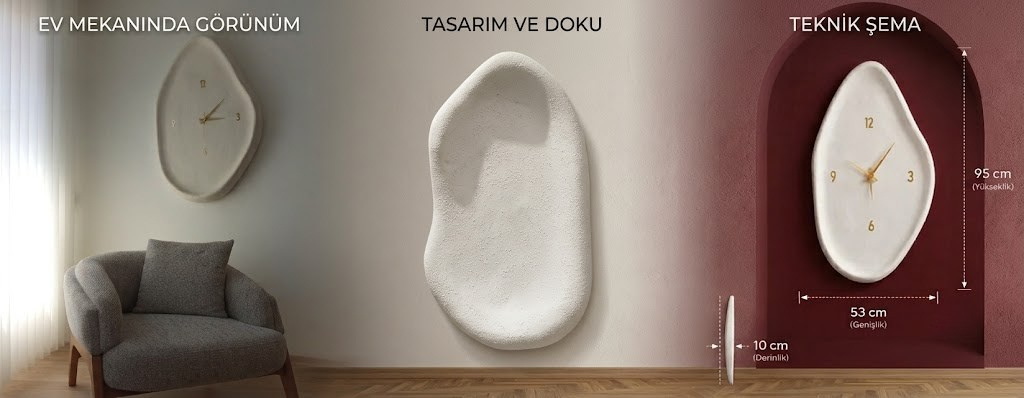  Beton Görünümlü Saat ve Minimalist Duvar Saat Seçenekleri