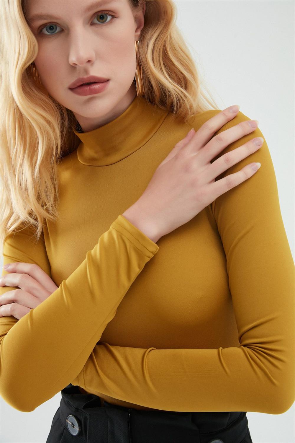 Balıkçı Yaka Bodysuit Olive