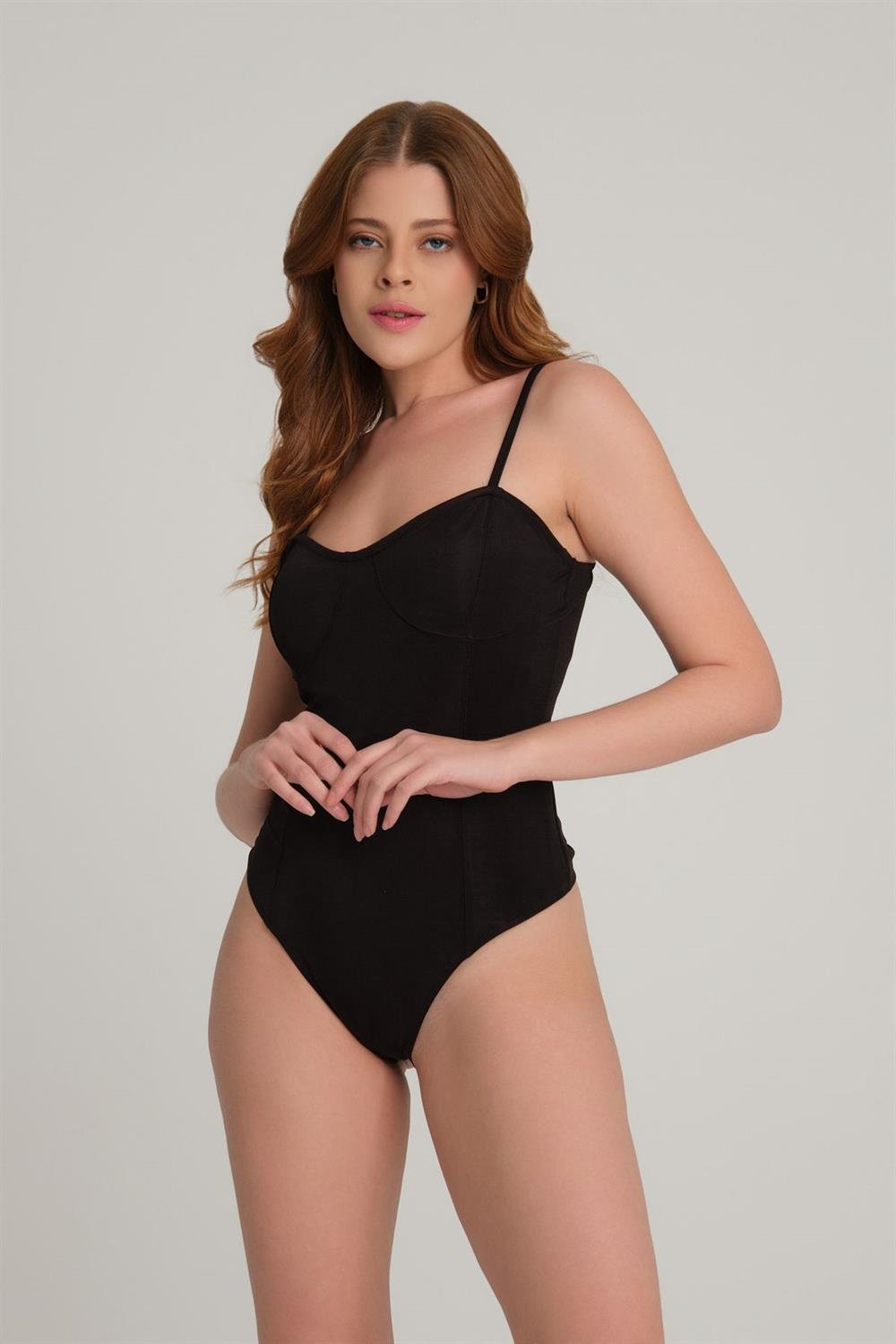 İnce Askılı Bodysuit Siyah