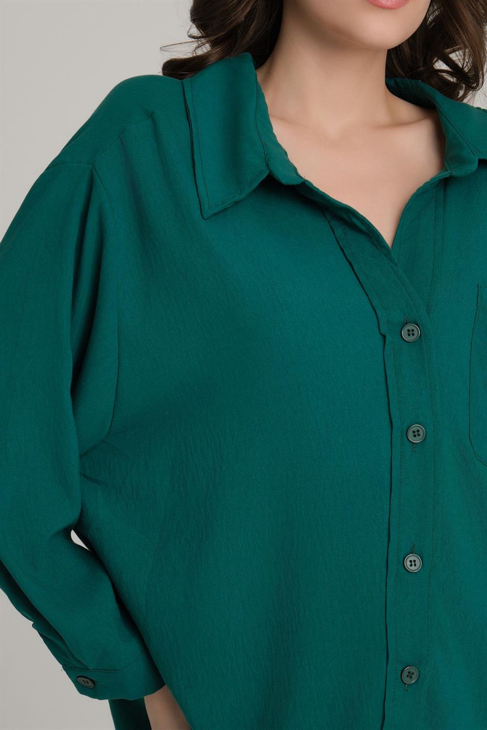 Oversize Düğme Detaylı Gömlek