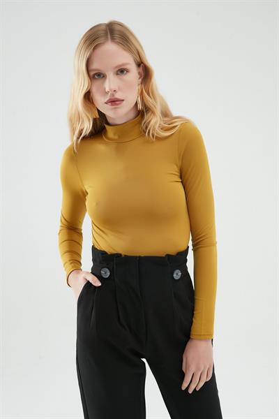 Balıkçı Yaka Bodysuit Olive