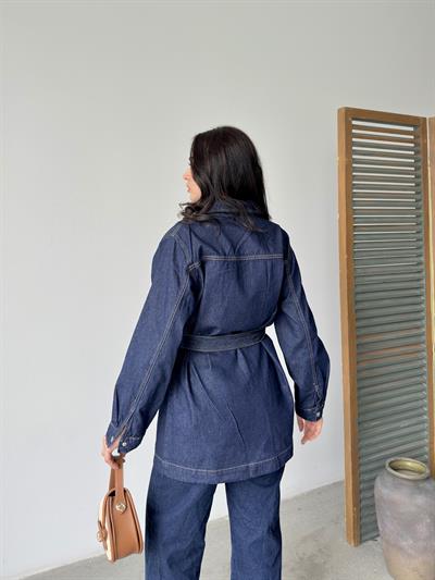 Cep Detaylı Kuşaklı Denim CeketCeketST5670-5833