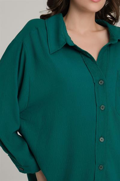 Oversize Düğme Detaylı Gömlek