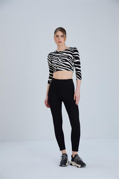 Siyah Klasik Toparlayıcı Çelik Örme TaytTaytST300TİCİMAX