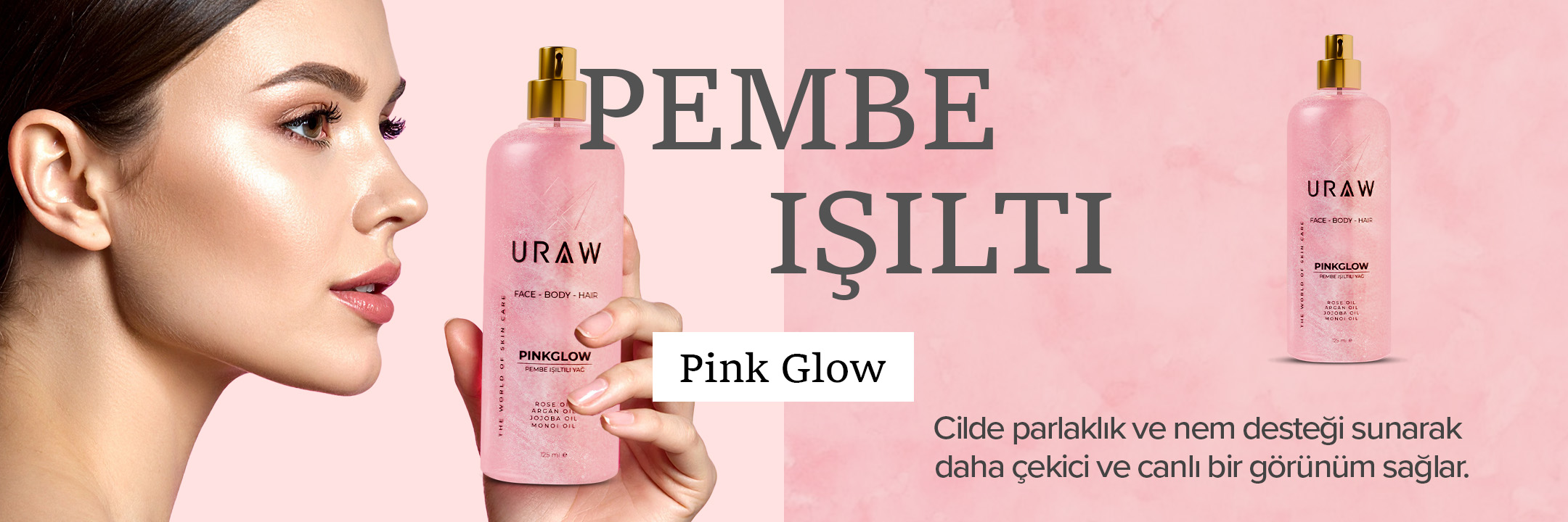 Uraw Pink Glow - Işıltılı Bakım Yağı 