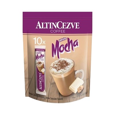 3ü1 Arada | Üçü bir arada White Mocha Beyaz Çikolata Aromalı 10′ lu Paket (Tek İçimlik) -17 Gr x 10 Adet