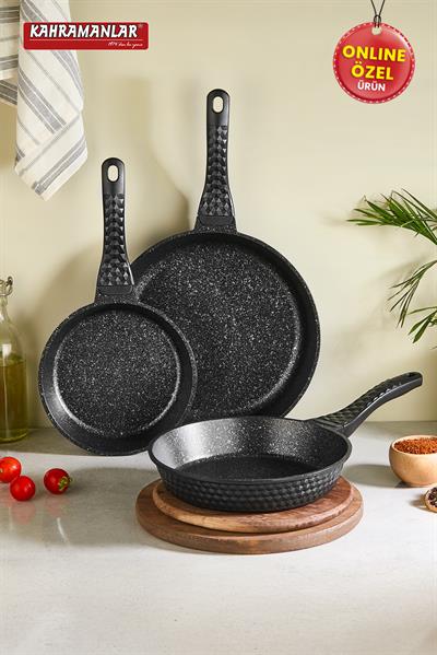 KahramanlarElegant 3'lü Döküm Tava Seti9002