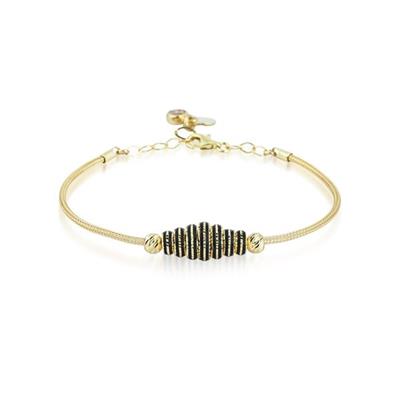 Altın Siyah Mineli Bileklik