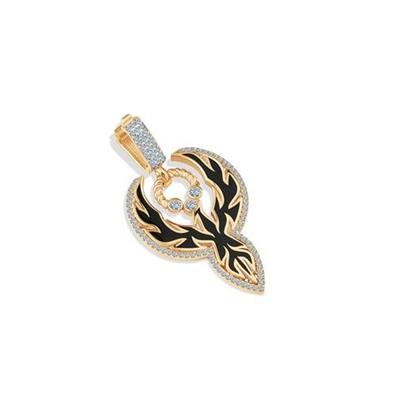 Siyah Mineli Anka Kuşu Charm