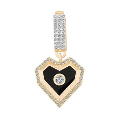 Siyah Mineli Kalp 9mm Bileklik Charm