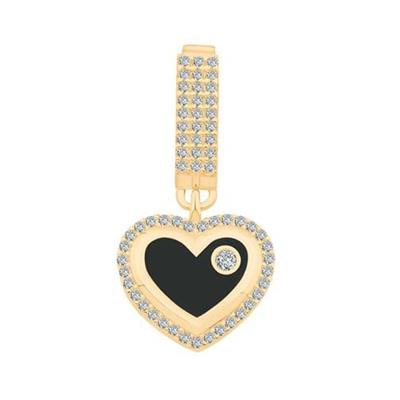 Siyah Mineli Taşlı 9mm Bileklik Charm