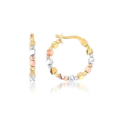 Üç Renk Küp Küp Halka Küpe