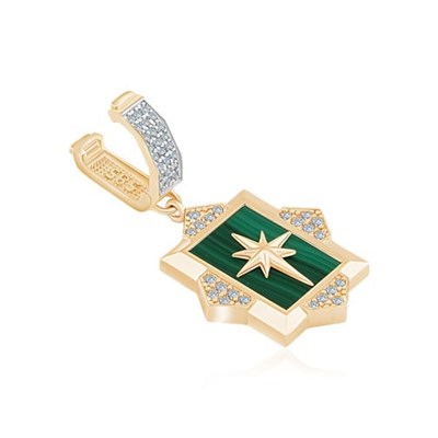Yeşil Taşlı Kuzey Yıldızı Charm