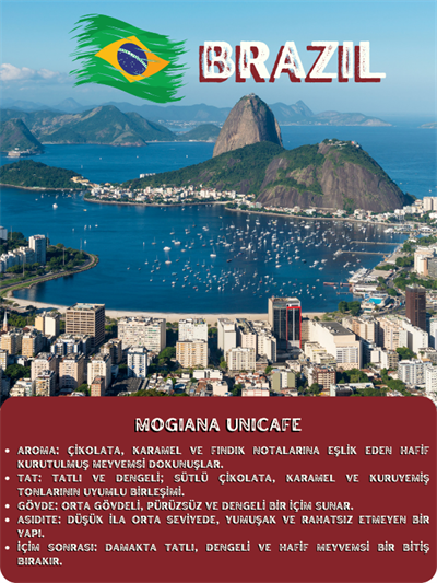 Brezilya Mogiana Unicafe Single Origin Çekirdek Kahve