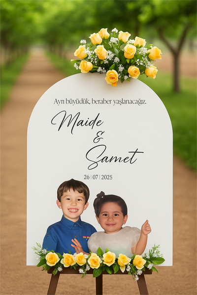 Çocukluk Birleştirme Oval Karşılama Panosu