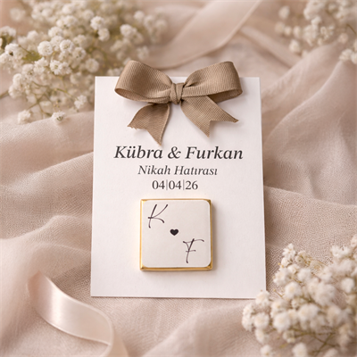 Nişan Hediyeliği - Fiyonk Detaylı Madlen Çikolata