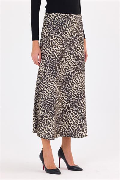 2197 90 Leoparlı Saten Etek