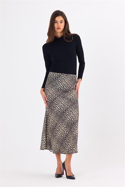 2197 90 Leoparlı Saten Etek