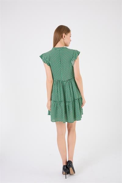 Apsen Kadın Elbise Empirme Viscon Ve Yaka Melek Kol Etek Büzgü Detaylı Elbise