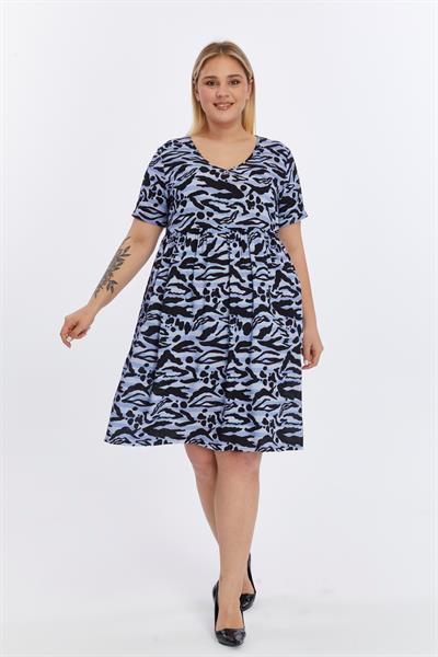 Apsen Kadın Animal Desen Viskon Dokuma Midi Elbise 4497/105
