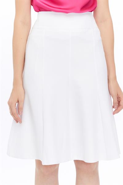 Apsen Kadın Beyaz Mevsimlik Parçalı kloş Midi Etek 1896-63