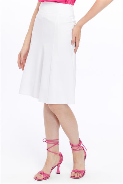 Apsen Kadın Beyaz Mevsimlik Parçalı kloş Midi Etek 1896-63