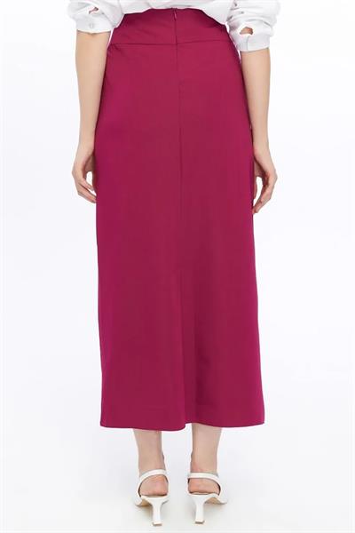 Kadın Cep Detaylı Mevsimlik Poliviskon Kalem Uzun Etek