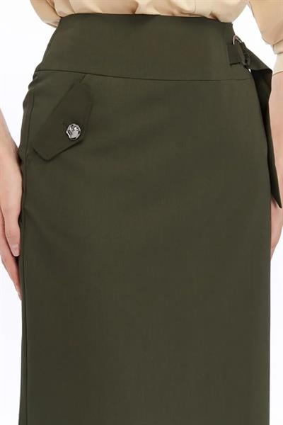 Kadın Cep Detaylı Poliviskon Kalem Etek 2107/95